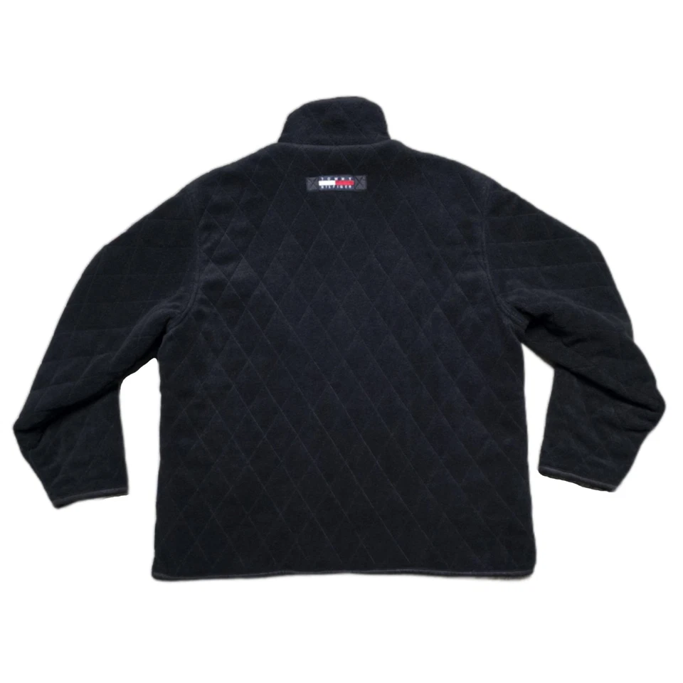 Chaqueta acolchada acolchada acolchada de lana negra grande Tommy Hilfiger vintage RARA para hombre Foto 3 de 4