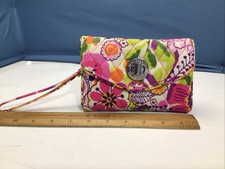Vera Bradley Pink And White Floral Turn Lock Wallet Clutch