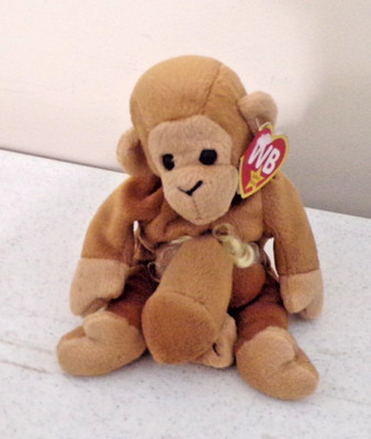 HUNGO THE MONKEY STUFFED ANIMAL  WEENIE BABIES COLLECTION Erection W/HANG TAG