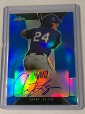 Grant Lavigne 2018 Leaf Metal Draft Blue Auto Card #BA-GL1  #/35