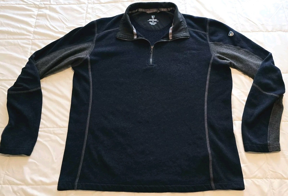 その他 mi Kuhl Revel 1/4 Zip Fleece Pullover Blue Gray Mens Medium M