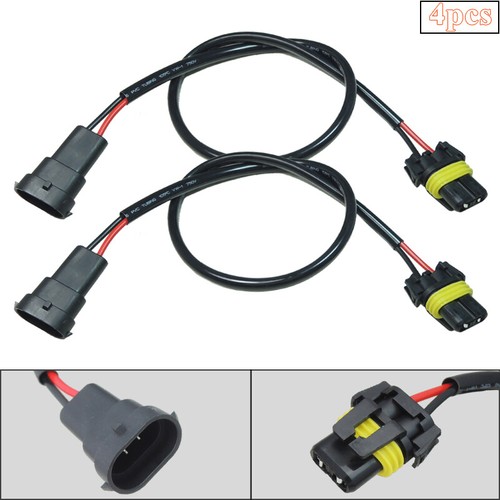 4x H11 H8 Wire Harness for HID ballast to stock socket for Xenon