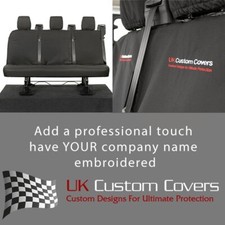 Vw Crafter Rear Seat Covers Inc. Embroidery (2025 Onwards) Black 1213 Bem