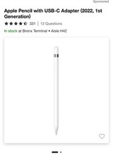 Apple Pencil 1st Generation Used Twice No Box