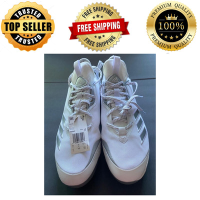Adidas Icon 6 Metal Baseball Cleats BOOST White Silver FV9341 Men Size 17 NEW