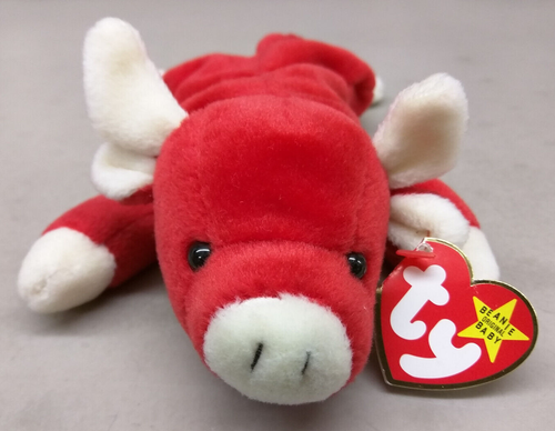 Ty Beanie Babies ""Snort"" Nuovo con etichette! 4002 Red Bull animale di peluche *VERITÀ nell'inserzione* - Foto 2 di 9
