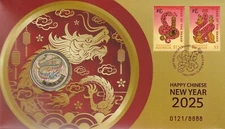 PNC Australia/Christmas Island 2025 Happy Chinese New Year Dragon PM TVD $1 Coin