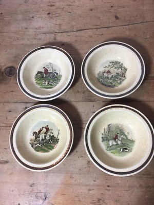 ''4 Royal Worcester Palissy ''''Die berühmten Heringsjagdszenen'''' Geschirr 7 5/8''  