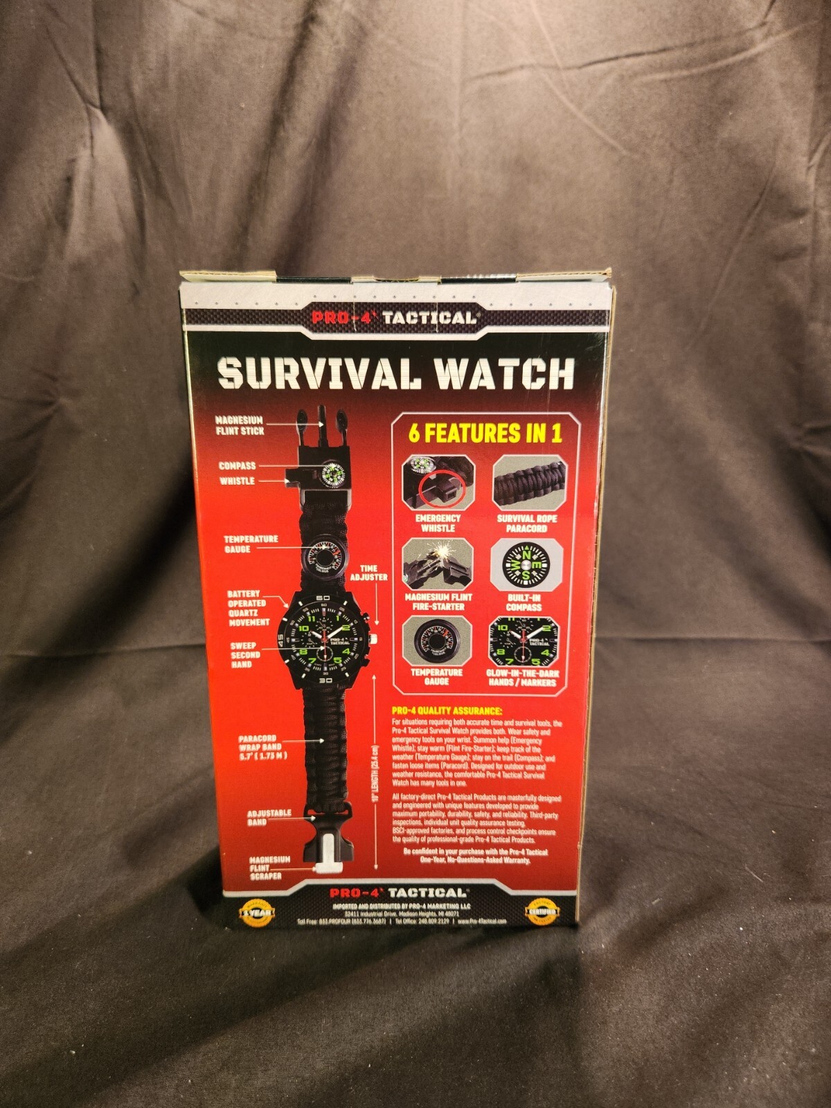 Pro4+Power+Tactical+Survival+Watch+Adjustable+Band for sale online eBay