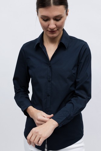 1stAmerican Elegante Camicia Manica Lunga da Donna Blusa con Bottoni in Cotone - Imagen 5 de 30
