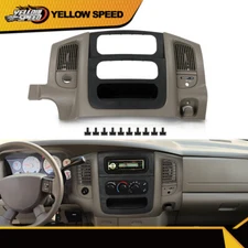 Fit For 02-05 Dodge Ram Dash Radio Bezel Climate Trim Panel Vents Storage Beige