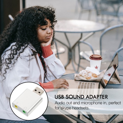 2 Pack Externe Soundkarte USB-Audio Externer Stereo-Sound-Adapter - Photo 9/12
