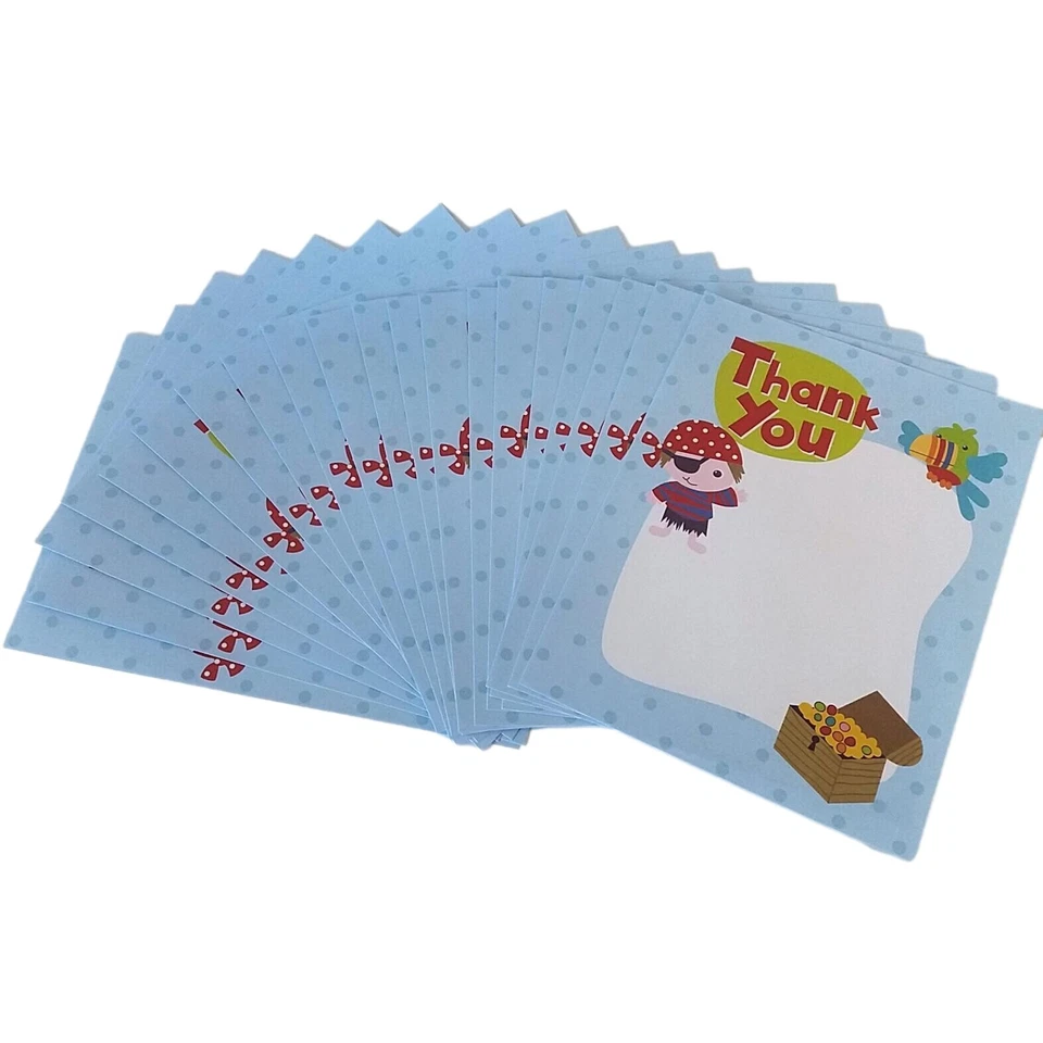 Pack of 40 Boys Pirate Thank You Sheets and Envelopes by Carlton Cards - Image 2 of 4