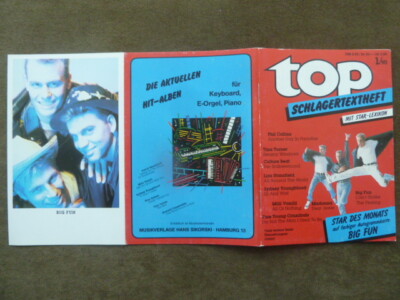 top Schlagertextheft Nr. 1/90, mit Autogrammkarte '' Big Fun ''