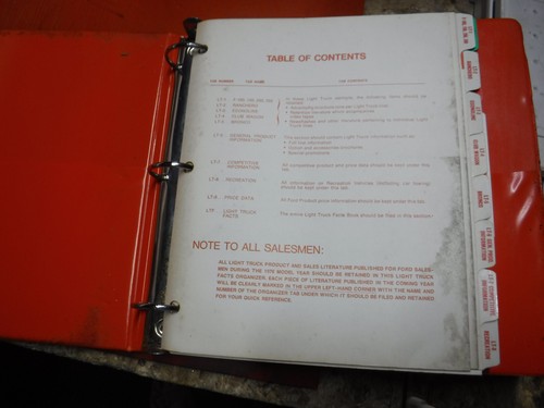 Ford Factory Light Truck 1975 libro de datos manual todos los modelos vendedor Ranchero F - Imagen 20 de 20
