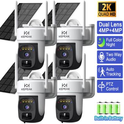 4MP Solar Battery Power Wireless Security Camera System Outdoor WIFI IP Cameras