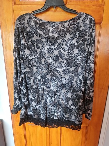 Basic Editions Women's Size 3X Long Sleeve Tunic Top Blouse NWOT - Picture 5 of 8