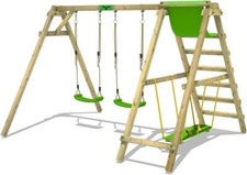 FATMOOSE Balançoire en Bois avec annexe à Grimper pour Les Enfants