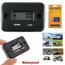 Small Waterproof Digital Hour Meter For Lawn Mower Generator Motorcycle ATV