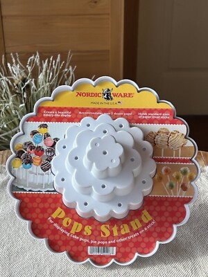 Nordic Ware 50008 Tiered Cake Pop Display Stand Holds 37 pieces White