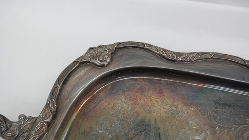 Vintage Silverplate Platter Serving Tray w/ Handles - Picture 5 of 14