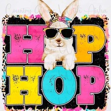 Sublimation Transfer Easter Bunny Hop Ready To Press Heat Transfer
