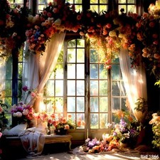 10'x10' CP Window Curtain Scenic Microfiber Fabric background backdrop BHF1866