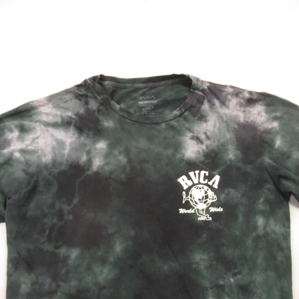 Camisa RVCA Para Hombre Mediana Manga Corta Cuello Redondo Exterior Gris Ligera Foto 3 de 4