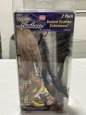 New Snap-On Feathers 2 Pack Instant Feather Extensions L?ectric Purple Chestnut 