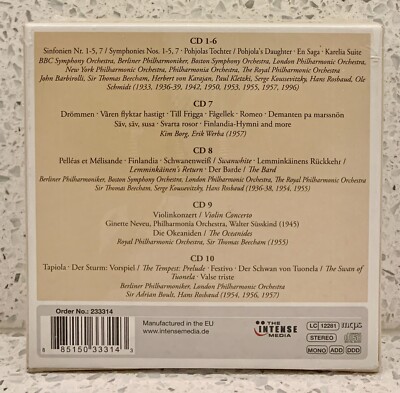 Jean Sibelius/Unkonventioneller Tonpoet［CD］ Jean Sibelius Unkonventioneller Tonpoet [10 CD] Sinfonie 1 2