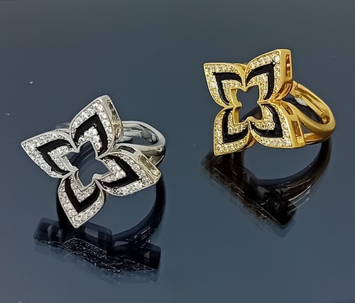 18K Gold Filled Stunning Italian Simulated Diamond 18ct GF Ring Size 8 - Picture 5 of 16