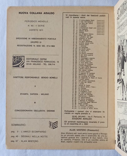 COMANDANTE MARK collana Araldo n.60 Ed. Araldo 1971 !!!!!!! - Picture 4 of 7