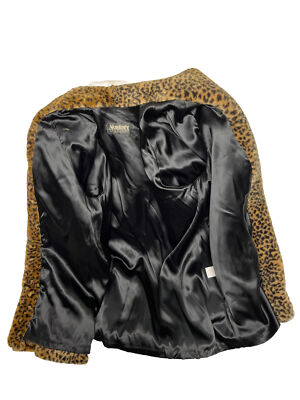 Vintage 70s 80s Monterey Fashions Leopard Coat Women's Sz Large