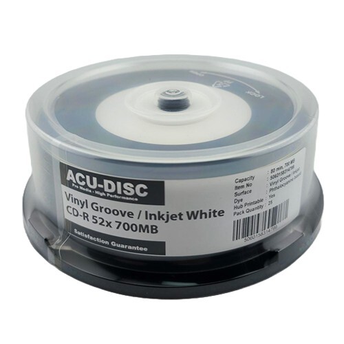 50 x ACU-DISC Black Bottom Pro Vinyl Blank Inkjet CD-R 52x 700MB 80Min Cake Box - Bild 1 von 5