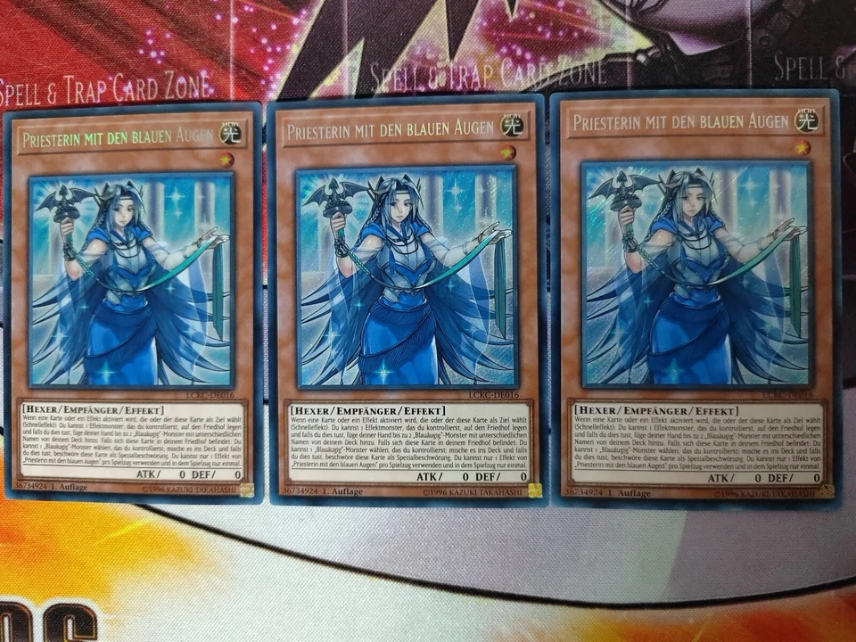 3x MAID & 3x PRIESTERIN MIT DEN BLAUEN AUGEN - LCKC-DE012 Secret Rare / 1. NM Ps - Bild 3 von 4