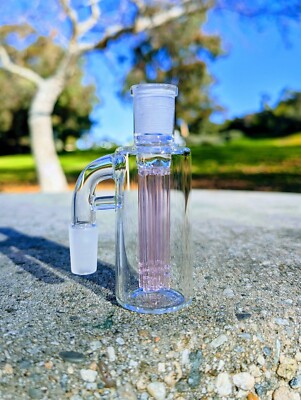 Premium Thick 14mm 90° Pink Quad Tree Perc Ash Catcher Tobacco