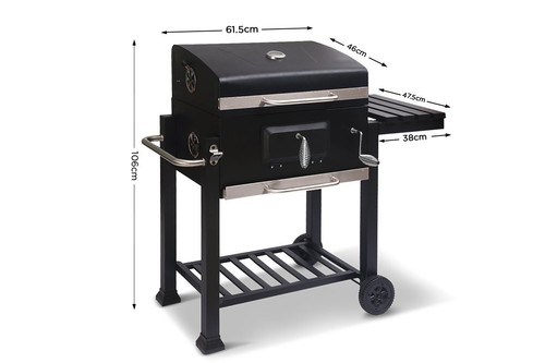 Wallaroo Square Outdoor Barbecue Grill Portable Camping Charcoal BBQ - Picture 7 of 11