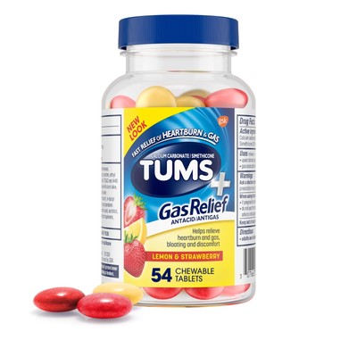 Chewy Bites Chewable Antacid Tablets with Gas Relief Lemon & Strawberry - 54 ...