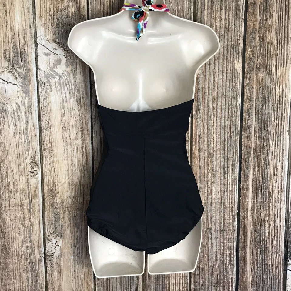 Traje de baño halter acanalado de una pieza Tropical Honey para mujer ~ talla 8 ~ multicolor Foto 4 de 4