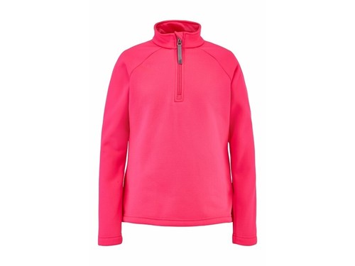 Spyder Savona Zip T-Neck Fleece KIDS Ski Snow Half Zip Sweater Hot Neon Pink New - Picture 1 of 16