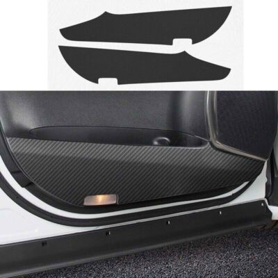 Trim Leather Interior Door Anti-Kick Panel Carbon Fiber For Toyota Alphard 15-22