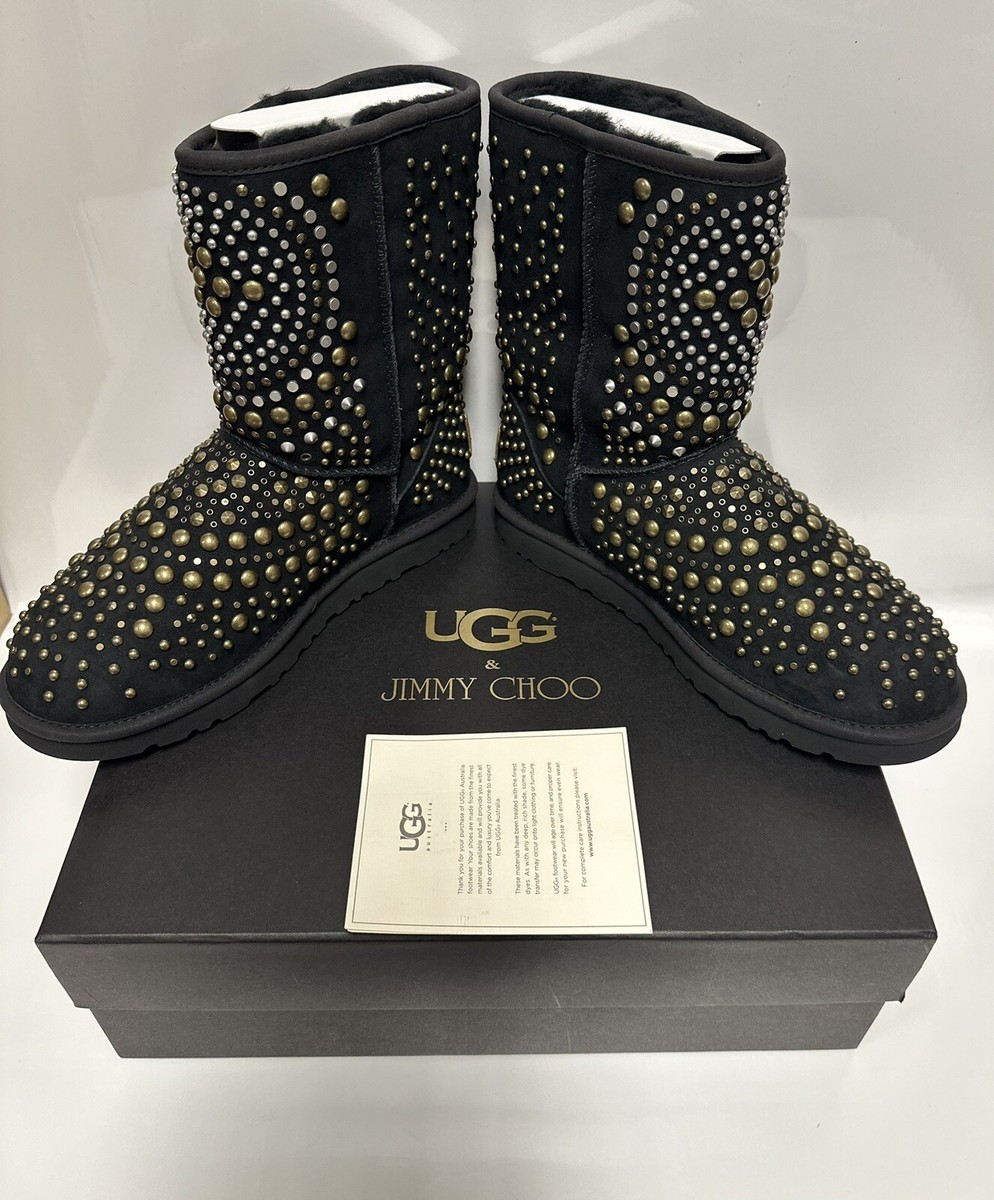 UGG And Jimmy Choo Black Studded Boots Size 9 Mandah Limited