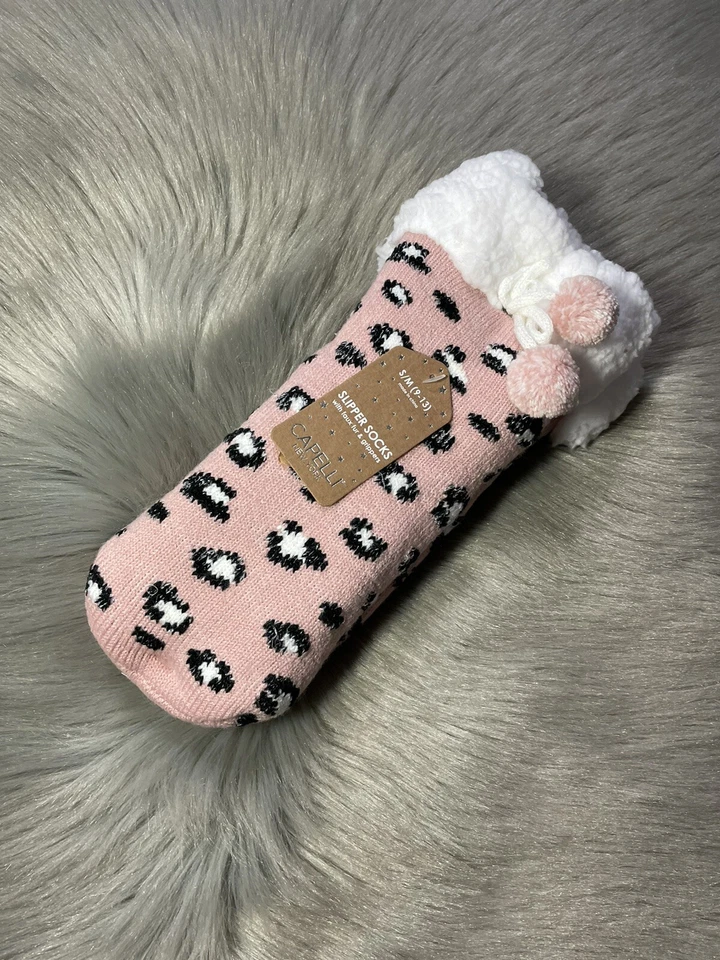 Nuevo con etiquetas Calcetines Zapatilla Capelli Con Piel Sintética Y Pinzas S/M Tallas 9-13 Nuevos Foto 2 de 4