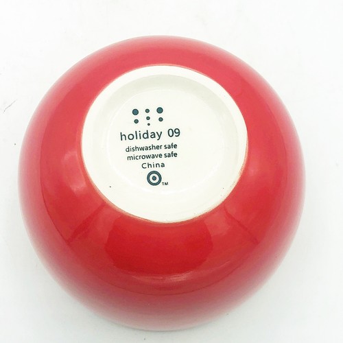 Red Ceramic 4" H Bowl Target Christmas 2009 - Picture 3 of 4
