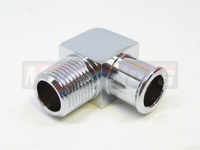 90° Chrome Aluminum Fitting 3/4'' barb Hose To 1/2'' NPT pipe Intake Manifold