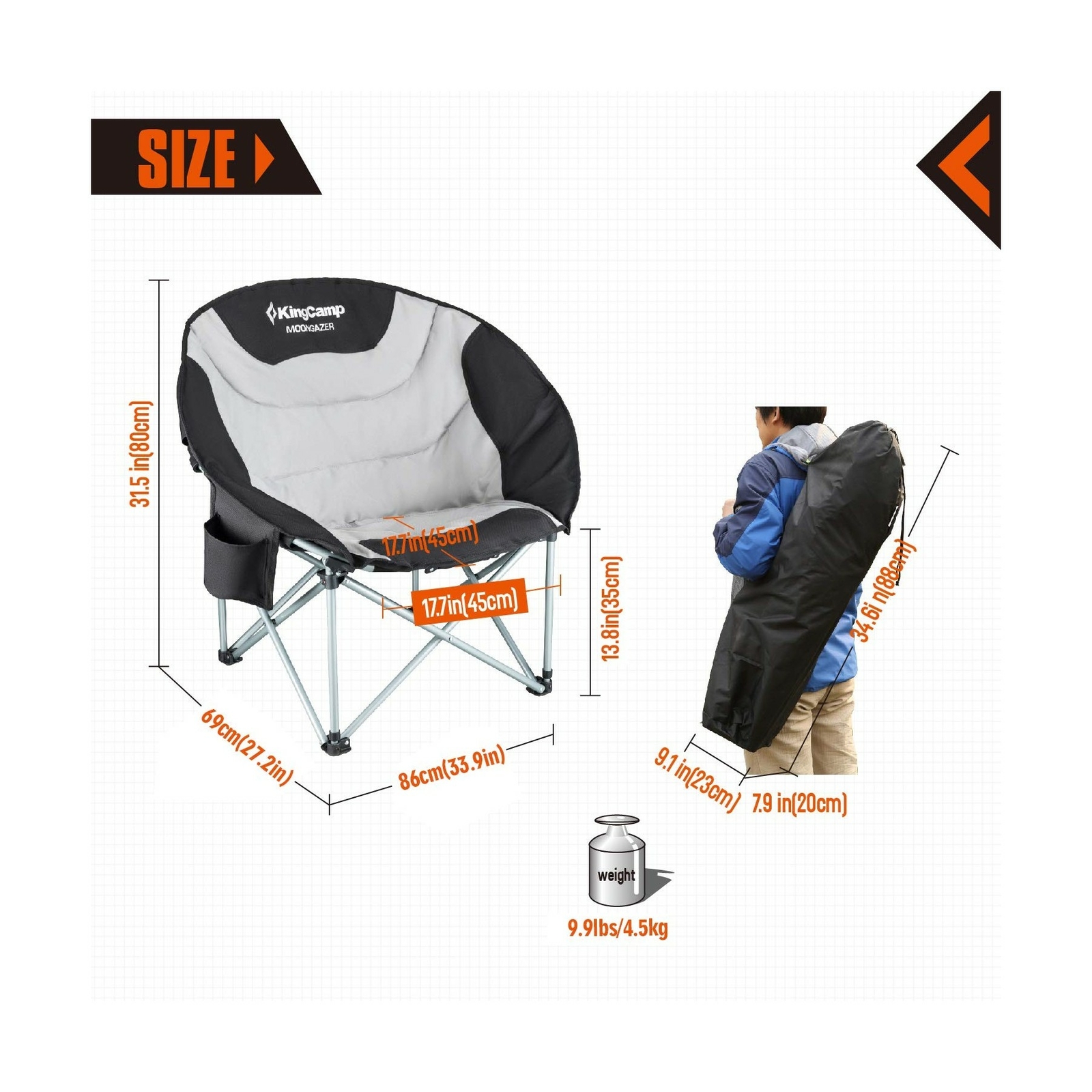 king camp moon saucer chair