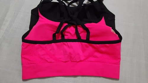 2PK Champion sz:S Womens Seamless Criss Cross Double Dry Stretch Sports Bras - Picture 10 of 16
