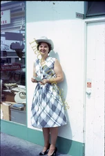 Phillips 66 Gas Station Win A Check Winner Woman 1960s 35mm Slide Dress Hat