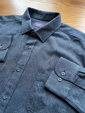 Men  s UNTUCKit Long Sleeve Button Front Cotton Dress Shirt Dark Gray XXL Mint 