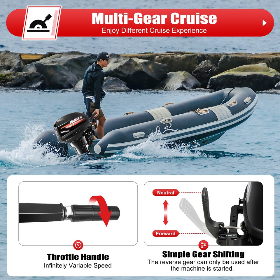 HANGKAI 2 Stroke 18HP Outboard Motor Fishing Boat Engine CDI Water ...